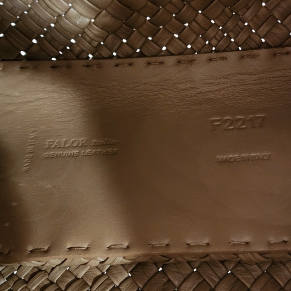 FALOR ITALY Hand Woven Genuine Leather Large Soft Tote Satchel Handbag F2217 - Picture 16 of 16